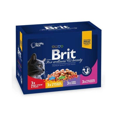 Brit Premium Cat Family Plate in Gravy - Набор паучей "Семейная тарелка" в соусе для кошек 100278 /506255 фото