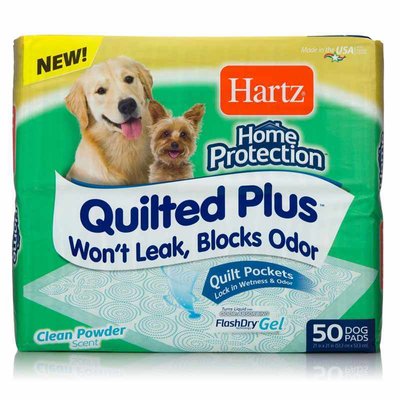 Hartz Home Protection Quilted plus Training Pads for dogs & puppie - Суперпоглинаючі стьобані пелюшки для собак та цуценят з ароматом пудри H15704 фото