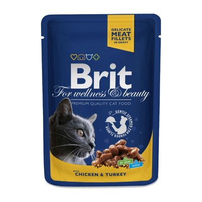 Brit Premium Cat Pouches with Chicken & Turkey - Пауч с курицей и индейкой для кошек 100273 /506019 фото