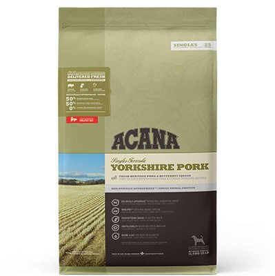 Acana Yorkshire Pork - Сухой корм с мясом свинины для собак всех пород на всех стадиях жизни с чувствительным пищеварением a57234 фото