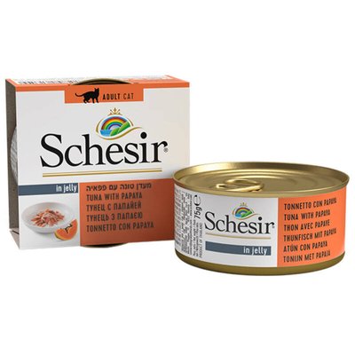 Schesir Tuna & Papaya - Консервированный корм с тунцом и папайей для взрослых котов 613509 фото