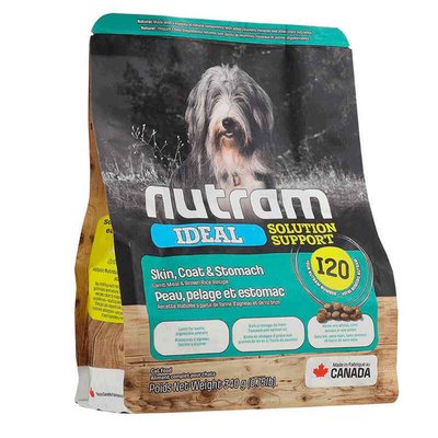 Nutram I20 Ideal Solution Support Sensitive Skin, Coat with Stomach Dog - Сухой корм для взрослых собак с проблемами кожи, шерсти или желудка I20_(340g) фото