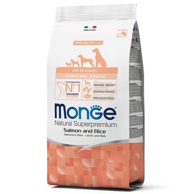 Monge Natural Superpremium All Breeds Puppy & Junior 2,5 кг - Сухий корм з лососем і рисом для цуценят всіх порід 70011204 фото