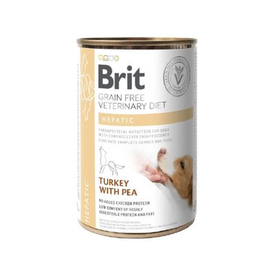 Brit GF Veterinary Diet Dog Hepatic - Вологий корм з індичкою та горошком для собак із захворюванням печінки 100275/6030 фото