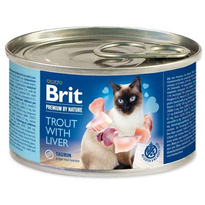 Brit Premium by Nature Trout with Liver - Влажный корм с форелью и печенкой для взрослых котов 100616/5032 фото