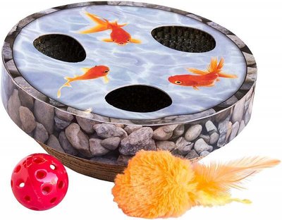 Petstages Hide & Seek Wobble Pond - Іграшка для котів кігтеточка "Ставок з рибками" pt67744 фото