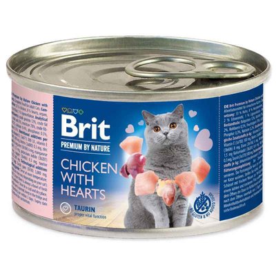 Brit Premium by Nature Chicken with Hearts - Влажный корм с курицей и сердцем для взрослых котов 100615/5025 фото