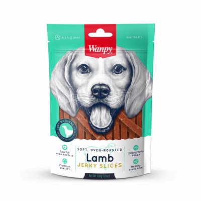 Wanpy Lamb Jerky Slices - Лакомство мягкие кусочки баранины для собак LA-03S фото
