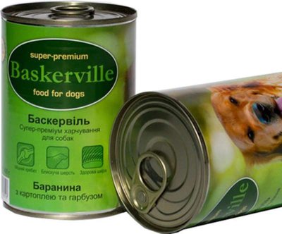 Baskerville Консерви з бараниною, картоплею і гарбузом для собак 21525 фото