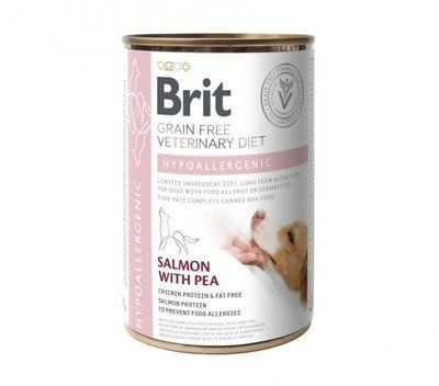 Brit GF Veterinary Diet Dog Hypoallergenic - Вологий корм з лосося для собак із харчовою алергією або непереносимістю 100259/5873 фото