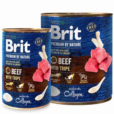 Brit Premium by Nature Beef with Tripe - Консервований корм з яловичиною та тельбухами для собак 100411/8584 фото