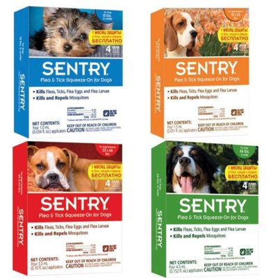 Sentry Flea & Tick Squeeze-On for Dogs - Протипаразитарні краплі Сентрі від бліх, кліщів і комарів для собак, 1 піпетка 23647 фото
