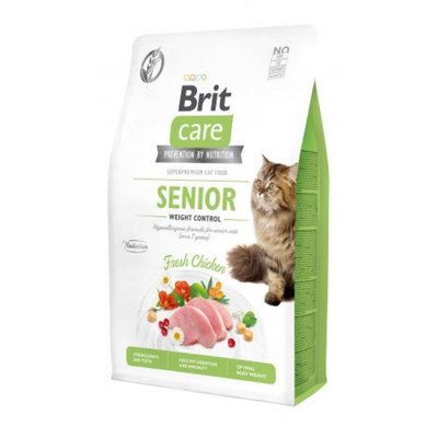 Brit Care Grain-Free Senior Weight Control - Сухой беззерновой корм с курицей для контроля веса пожилых котов 171314/0945 фото