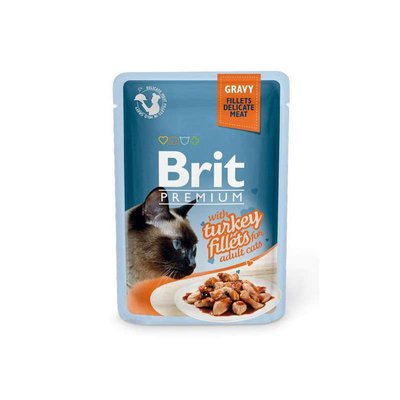 Brit Premium Cat Turkey fillets in Gravy - Влажный корм с кусочками из филе индейки в соусе для кошек 111251/531 фото