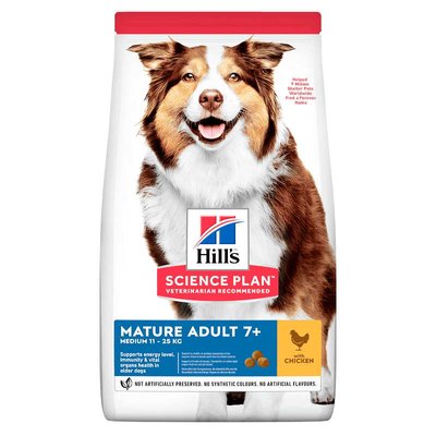 Hill's SP Canine Mature Adult 7+ Medium Breed Chicken - Сухий корм для з куркою для собак середніх порід старше 7 років 604378 фото