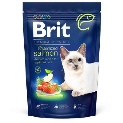 Brit Premium by Nature Cat Sterilized Salmon - Сухой корм с лососем для взрослых стерилизованных котов 171848 фото