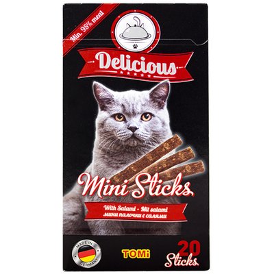 Tomi Delicious Mini Sticks палочки с салями для кошек 490723 фото