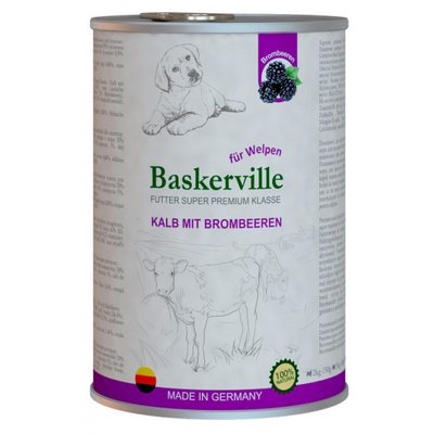 Baskerville Super Premium Kalb Mit Brombeeren - Консерви c телятиною і ожиною для цуценят 21556 фото