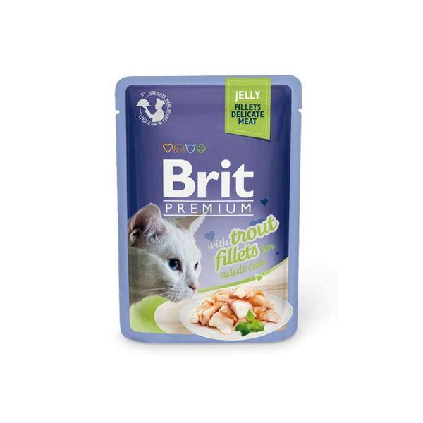 Brit Premium Cat Trput fillets in Jelly - Вологий корм зі шматочками із філе форелі в желе для котів 111243/494 фото