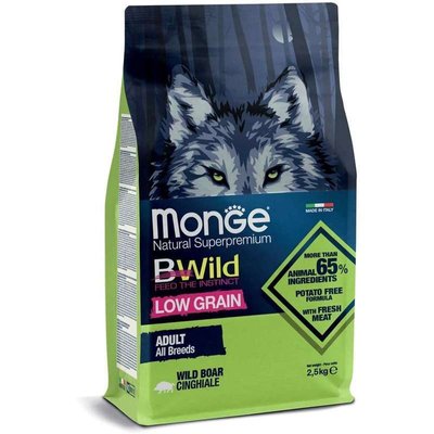 Monge BWild Low Grain Wild Boar Adult All Breeds - Низькозерновий сухий корм з м'ясом дикого кабана для дорослих собак усіх порід 70011990 фото