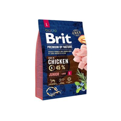 Brit Premium Junior L - Сухий корм з куркою для цуценят і молодих собак великих порід 170823/6420 фото