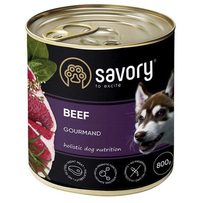 Savory Dog Gourmand Вeef - Вологий корм з м'яса яловичини для дорослих собак гурманів 30440 фото