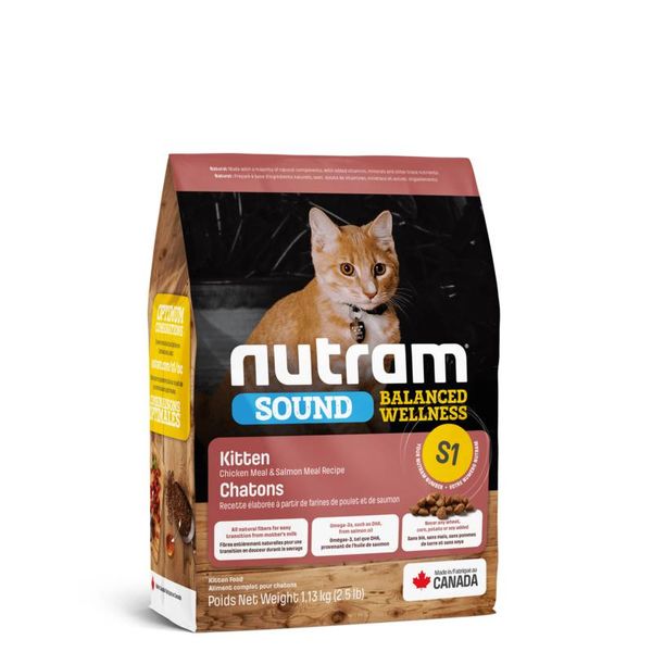 Nutram S1 Sound Balanced Wellness Kitten - Сухий корм з куркою і лососем для кошенят S1_(5.4kg) фото