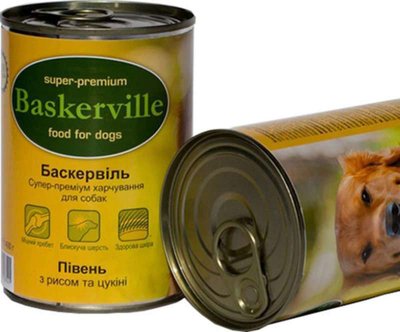 Baskerville Консерви з півнем, рисом і цукіні для собак 21524 фото