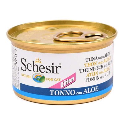 Schesir Tuna & Aloe Kitten - Консервированный корм с мясом тунца и алоэ для котят 750330 фото