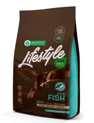 Nature's Protection Lifestyle Grain Free White Fish Adult Cat 1,5 кг - Сухий беззерновий корм з білою рибою для дорослих котів NPLS45959 фото