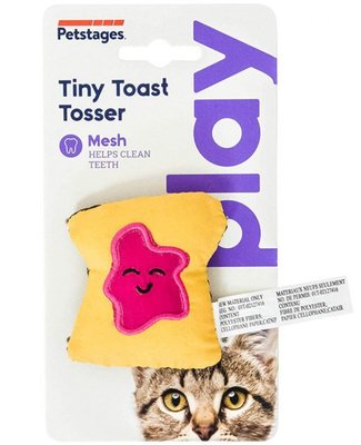 Petstages Dental Tiny Toast Tosser – Игрушка для котов, в виде хлебного тоста pt67841 фото