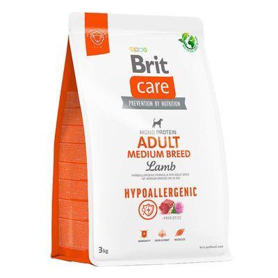 Brit Care Dog Hypoallergenic Adult Medium Breed 3 кг - Сухий монопротеїновий гіпоалергенний корм з ягням для собак середніх порід 172215 фото