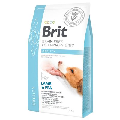 Brit GF Veterinary Diet Dog Obesity - Беззернова дієта при надмірній вазі з ягням, індичкою і горохом для собак 170941/8073 фото