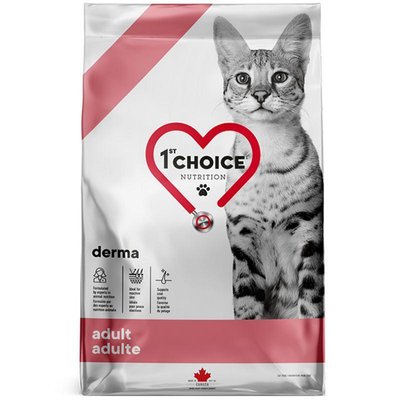 1st Choice Adult Derma - Сухий корм з лососем для котів з гіперчутливою шкірою ФЧКВД1,8 фото