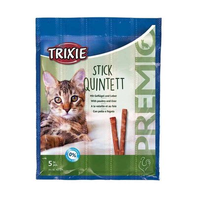 Trixie PREMIO Quadro-Sticks - Лакомство палочки жевательные для котов 5г*5шт 42724 фото