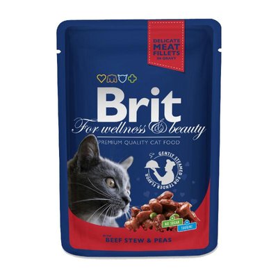 Brit Premium Cat Pouches with Beef Stew&Peas - Пауч с говядиной и горошком для кошек 100270 /505982 фото