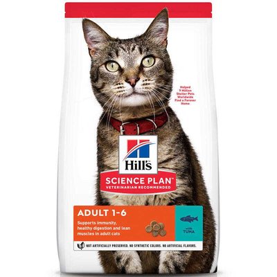 Hill's Science Plan Adult with Tuna - Сухой корм с тунцом для взрослых кошек 604071 фото