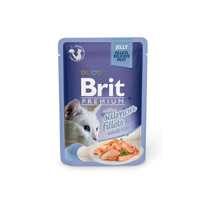 Brit Premium Brit Premium Cat Salmon fillets Jelly - Влажный корм с кусочками из филе лосося в желе для котов 111242/487 фото