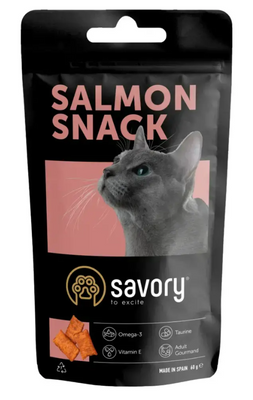 Savory Cats Snacks Pillows Gourmand with Salmon – Ласощі з лососем для дорослих вибагливих котів 31454 фото