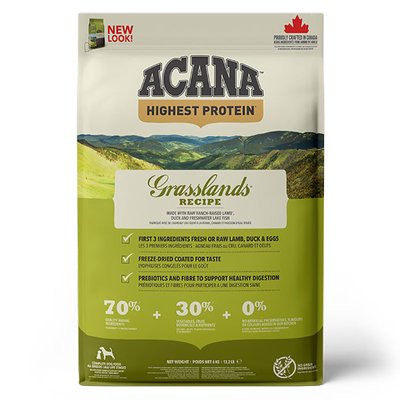 Acana Grasslands Dog Recipe – Сухий корм з ягням і качкою для собак різного віку і порід a54220 фото
