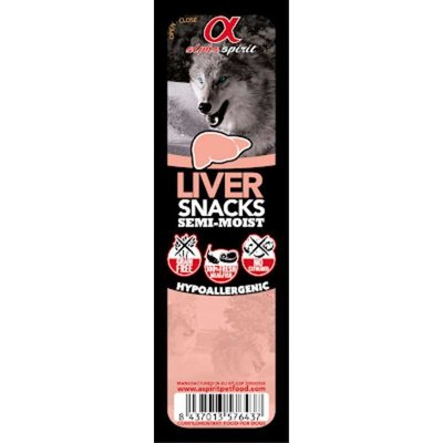 Alpha Spirit Snacks Liver - Напіввологий смаколик для собак зі свинячою печінкою as06316 фото