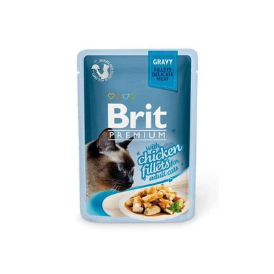 Brit Premium Brit Premium Cat Chiсken fillets in Gravy - Влажный корм с кусочками из куриного филе в соусе для кошек 111250/524 фото