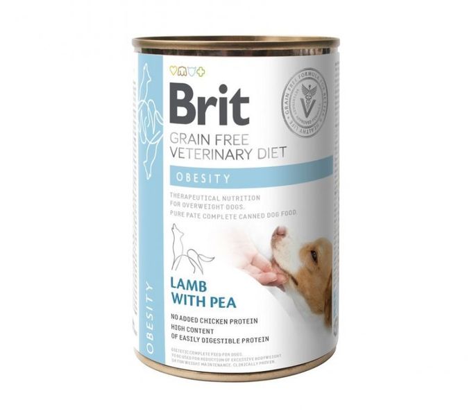Brit GF Veterinary Diet Dog Obesity - Вологий корм з ягням для собак при ожирінні та надмірній вазі 100283/6115 фото