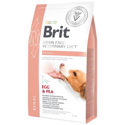Brit GF Veterinary Diet Dog Renal - Беззерновая диета при почечной недостаточности с яйцом, горохом и гречкой для собак 170949/8196 фото