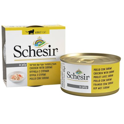 Schesir Chicken & Surimi - Консервированный корм с курицей и сурими для взрослых котов 750136 фото