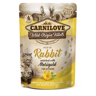 Carnilove Rich In Rabbit with Marigold Kittens - Вологий корм з кроликом і календулою для дорослих котів 100479 фото