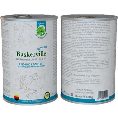 Baskerville Holistic Rind und Lachs Mit Pastinake - Консерви для собак з лососем, яловичиною та шпинатом 21562 фото