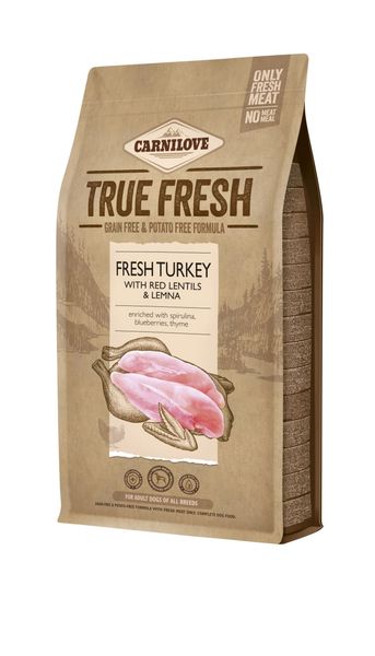 Carnilove Dog Adult True Fresh Turkey with Red Lentils & Lemna - Cухий корм для дорослих собак усіх порід з чутливим травленням з індичкою 171542 фото