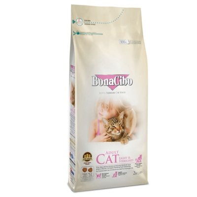 BonaCibo Adult Cat Light&Sterilized - Сухой корм с мясом курицы, анчоусами и рисом для взрослых стерилизованных котов и кошек с лишним весом BC406137 фото