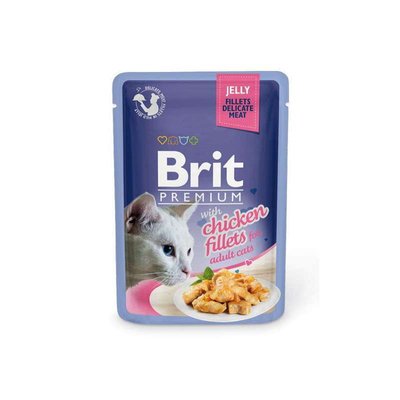 Brit Premium Brit Premium Cat Chiсken fillets Jelly - Влажный корм с кусочками из филе курицы в желе для кошек 111240/463 фото